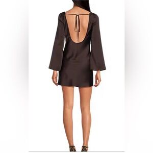 Gianni Bini Black Dionne Satin LBD Open Back Mini Dress